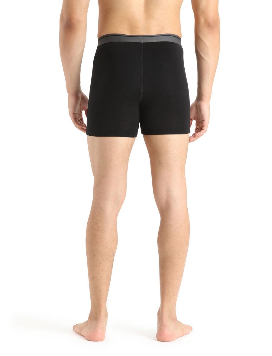 Bielizny Icebreaker Merino Anatomica Boxers Męskie Czarne | PL 1630BEXC